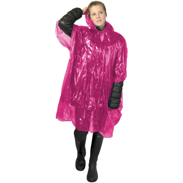 Ziva disposable rain poncho with storage pouch