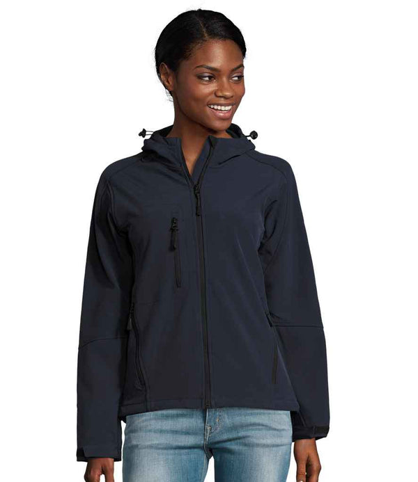 SOL'S Ladies Replay Hooded Soft Shell Jacket French Navy