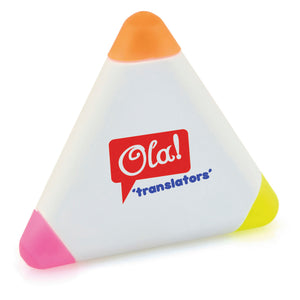 Small Triangle highlighter with 3 pens | Branded Highlighters