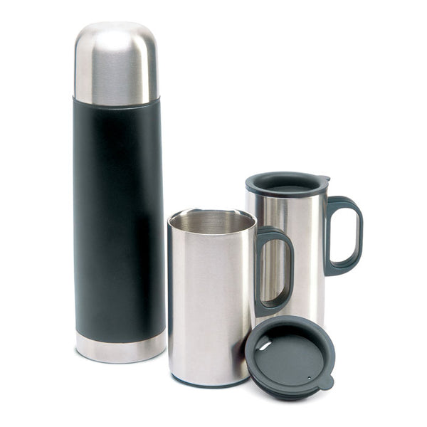 Branded Insulation flask with 2 mugs