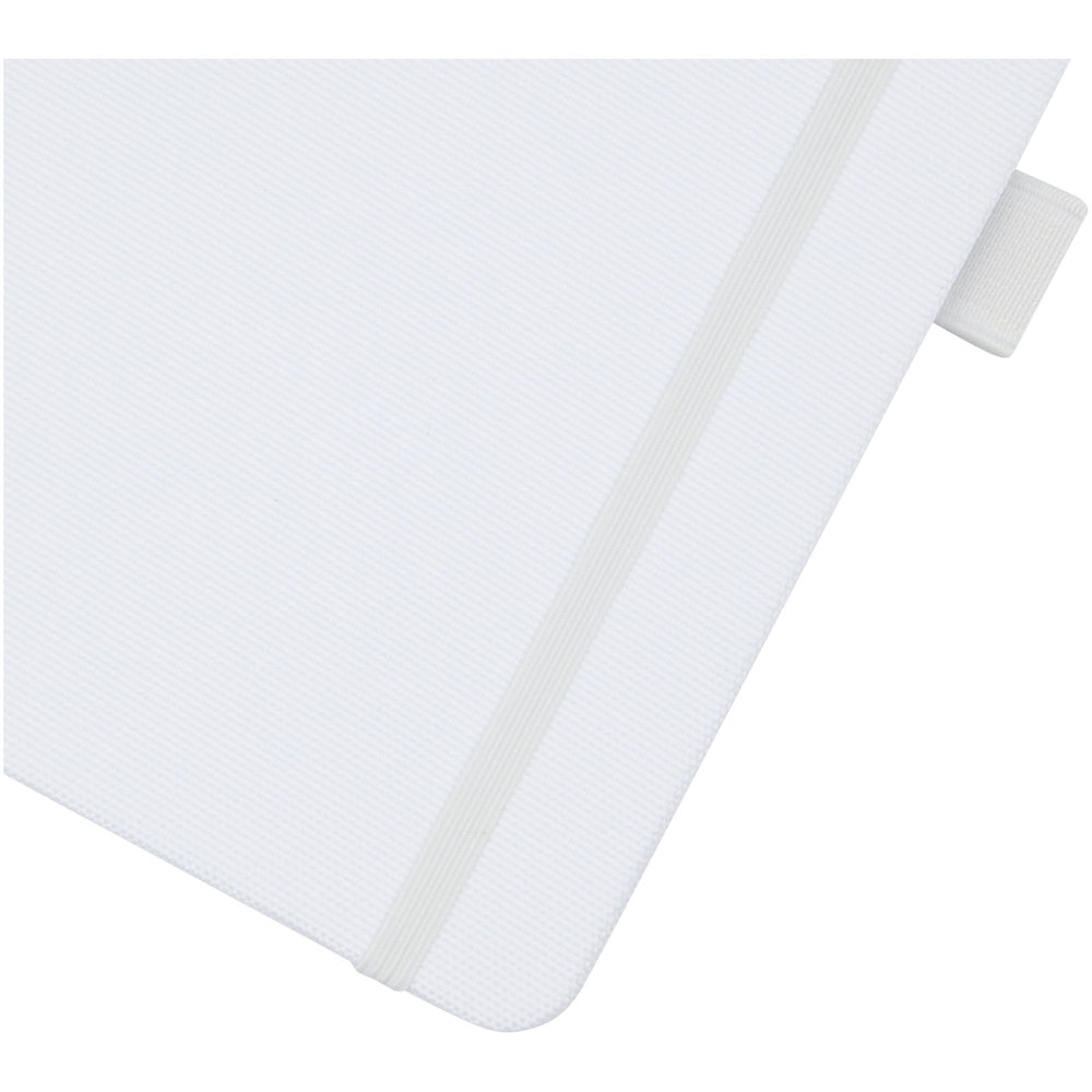 Branded Honua A5 recycled paper notebook with recycled PET cover