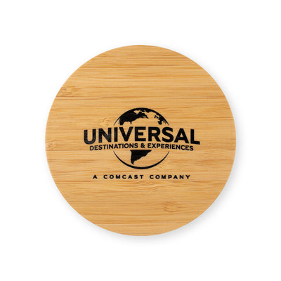 Branded Bamboo Round Wireless Charger - UK Express