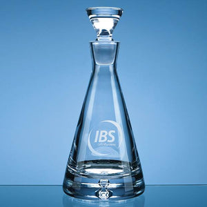 0.75ltr Handmade Bubble Base Pyramid Decanter