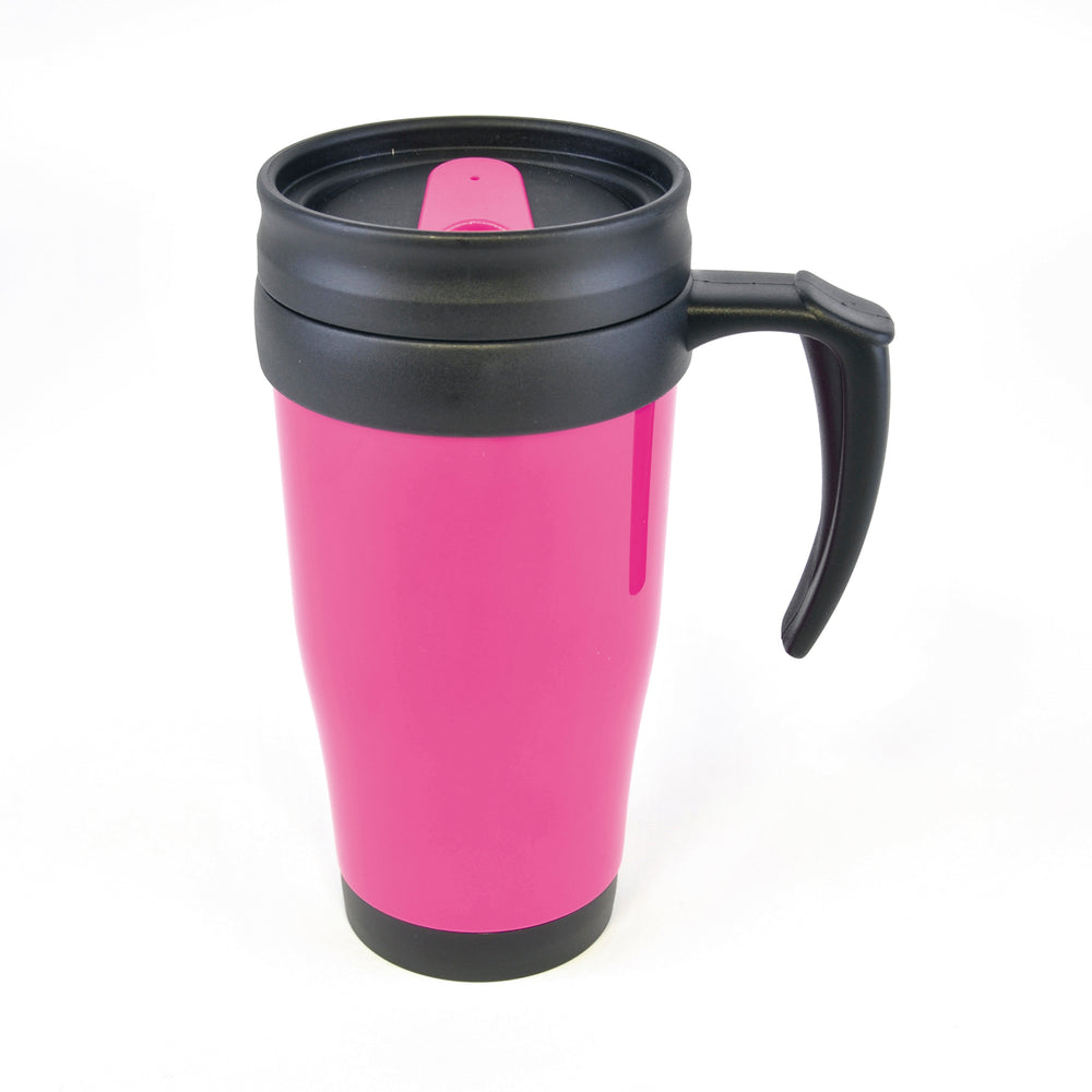 Branded Polo Plus 400 ml Plastic Solid Coloured Travel Mug
