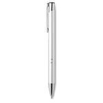 Push button pen with black ink in silver