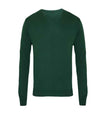 Premier Knitted Cotton Acrylic V Neck Sweater Bottle Green