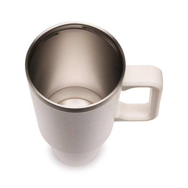 Everest WHITE Stainless Steel Mug with Straw and Handle - 1182ml