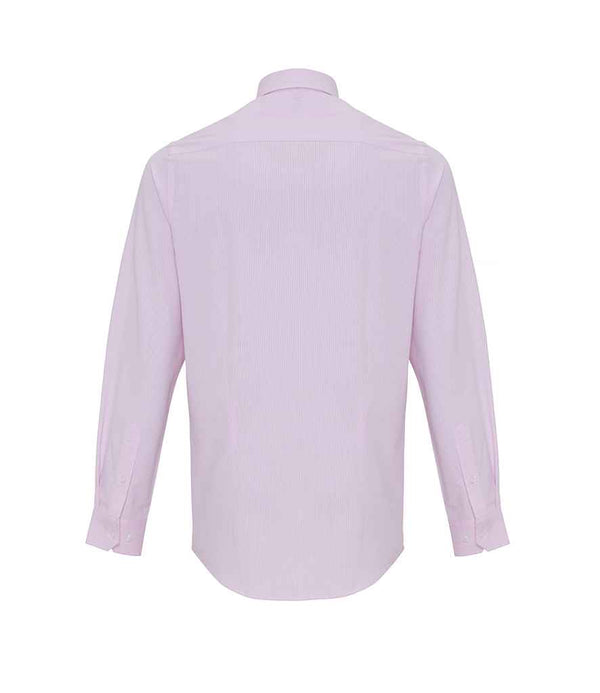 Premier Long Sleeve Striped Oxford Shirt White/Pink