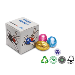 Easter Cube Box with Foiled Chocolate Eggs