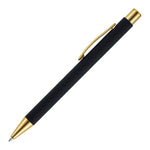 Branded TRAVIS GOLD ball pen with softfeel barrel