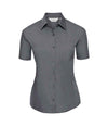 Russell Collection Ladies Short Sleeve Easy Care Poplin Shirt Convoy Grey