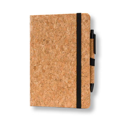 Branded A5 cork notebook with pen