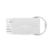Aluminium luggage tag with Plane cut-out