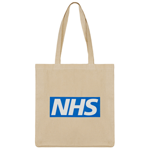 7oz Natural Canvas Tote Bag with the NHS logo branded to the front