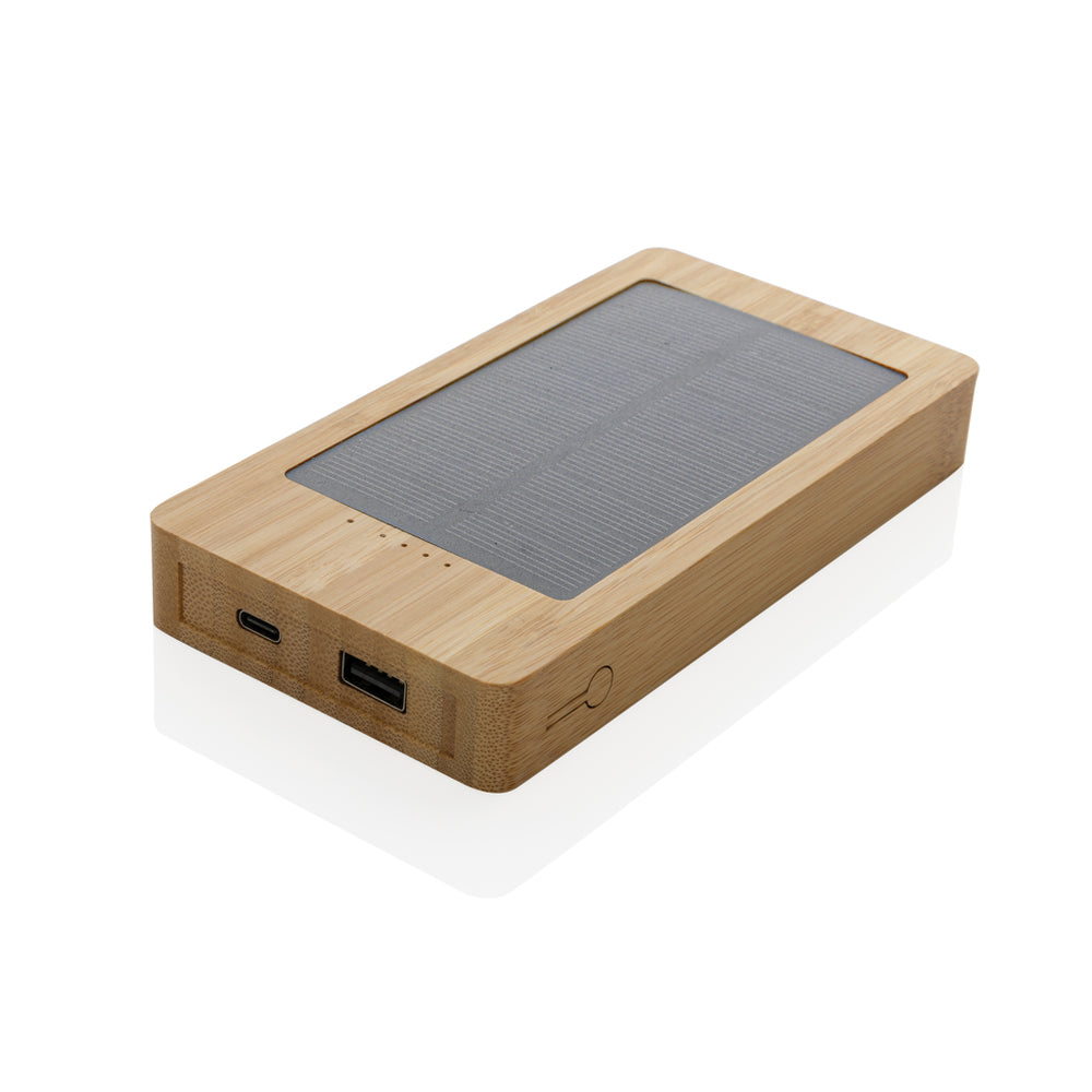 Branded Sunwick 10.000 mAh Bamboo solar powerbank