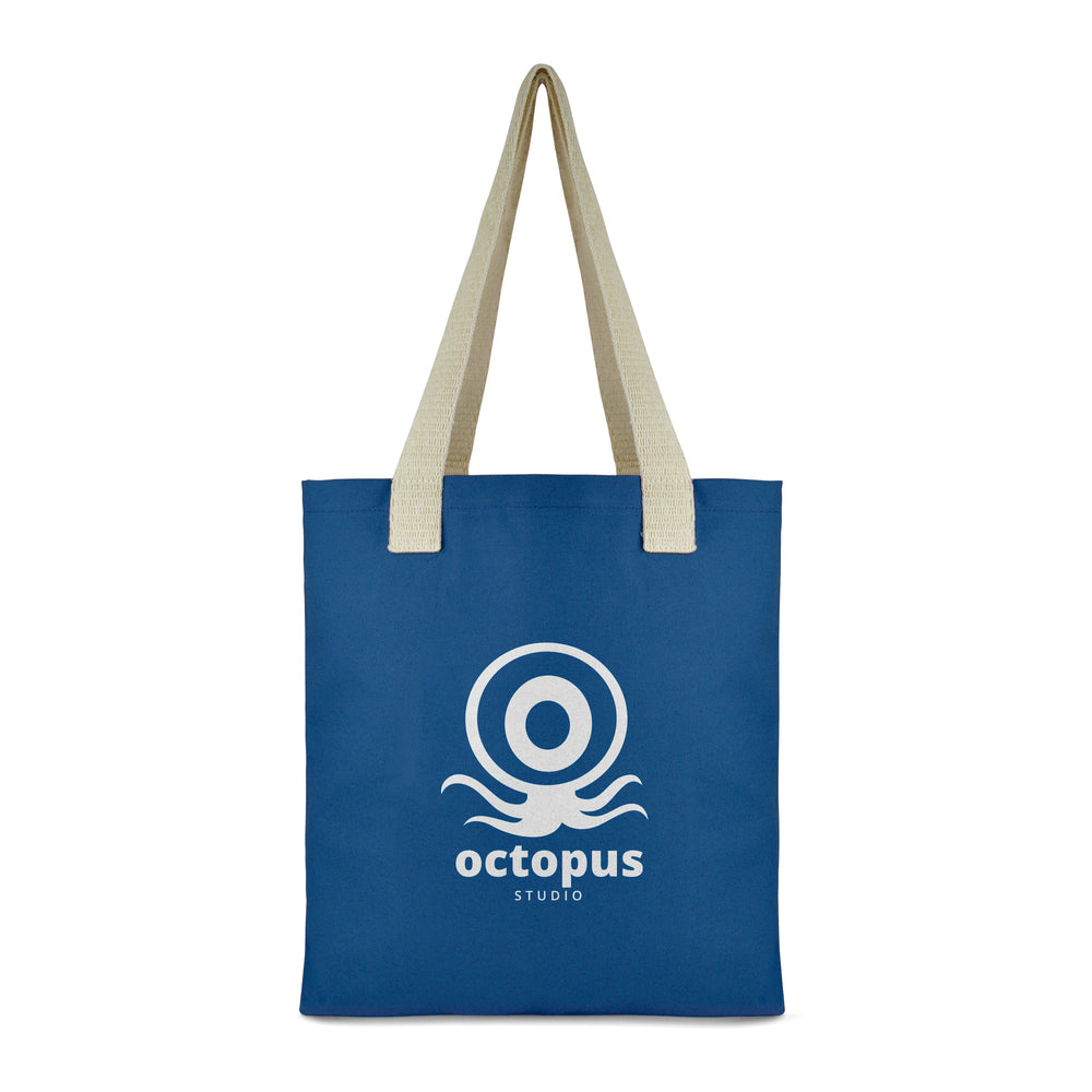 Branded Hegarty dyed canvas bag with cotton webbing handles