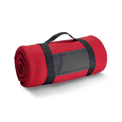 THORPE. Fleece blanket with removable handle (180 g/m²)