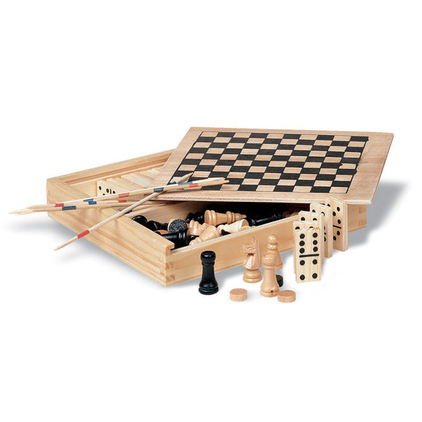 Branded 4 games in wooden box