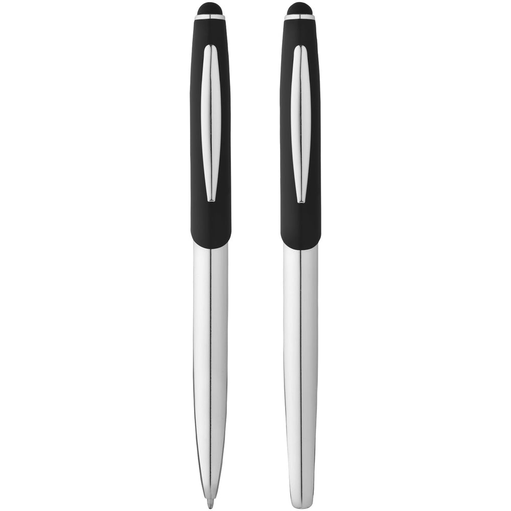 Branded Geneva stylus ballpoint pen and rollerball pen set