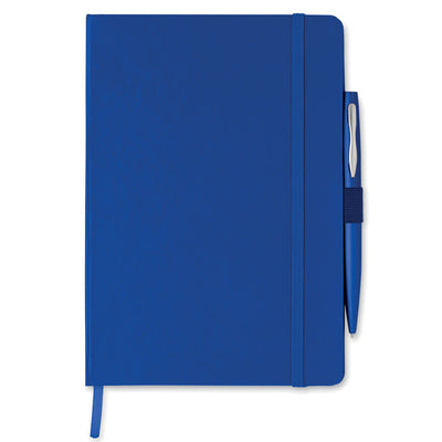Branded A5 notebook with pen 72 lined