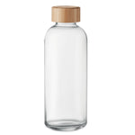 Branded Glass bottle 650ml, bamboo lid