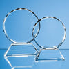 Branded 11cm Optical Crystal Mounted Facet Circle Award