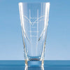 Clear Glass Vase with Heart Shaped Cut featuring Crystals and engraved with message for loved ones
