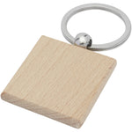 Branded Gioia beech wood squared keychain