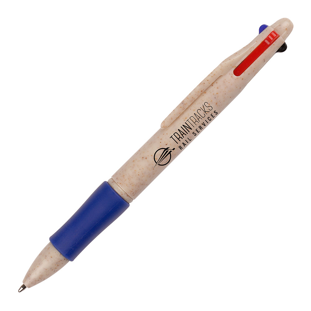 Quad Colour Wheat Straw Pen with grip