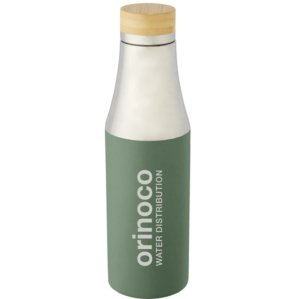 Branded Hulan 540 ml copper vacuum insulated stainless steel bottle with bamboo lid