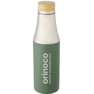 Branded Hulan 540 ml copper vacuum insulated stainless steel bottle with bamboo lid
