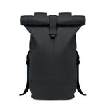 Branded Rolltop washed canvas backpack