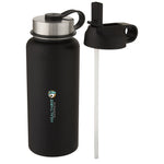 Branded Supra 1 L copper vacuum insulated sport bottle with 2 lids