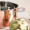 Branded VINGA Baron copper saucepan