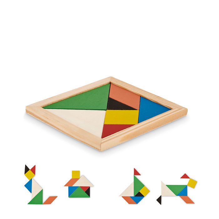 Branded Tangram puzzle in wood
