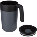 Branded Nordia 400 ml double-wall recycled mug
