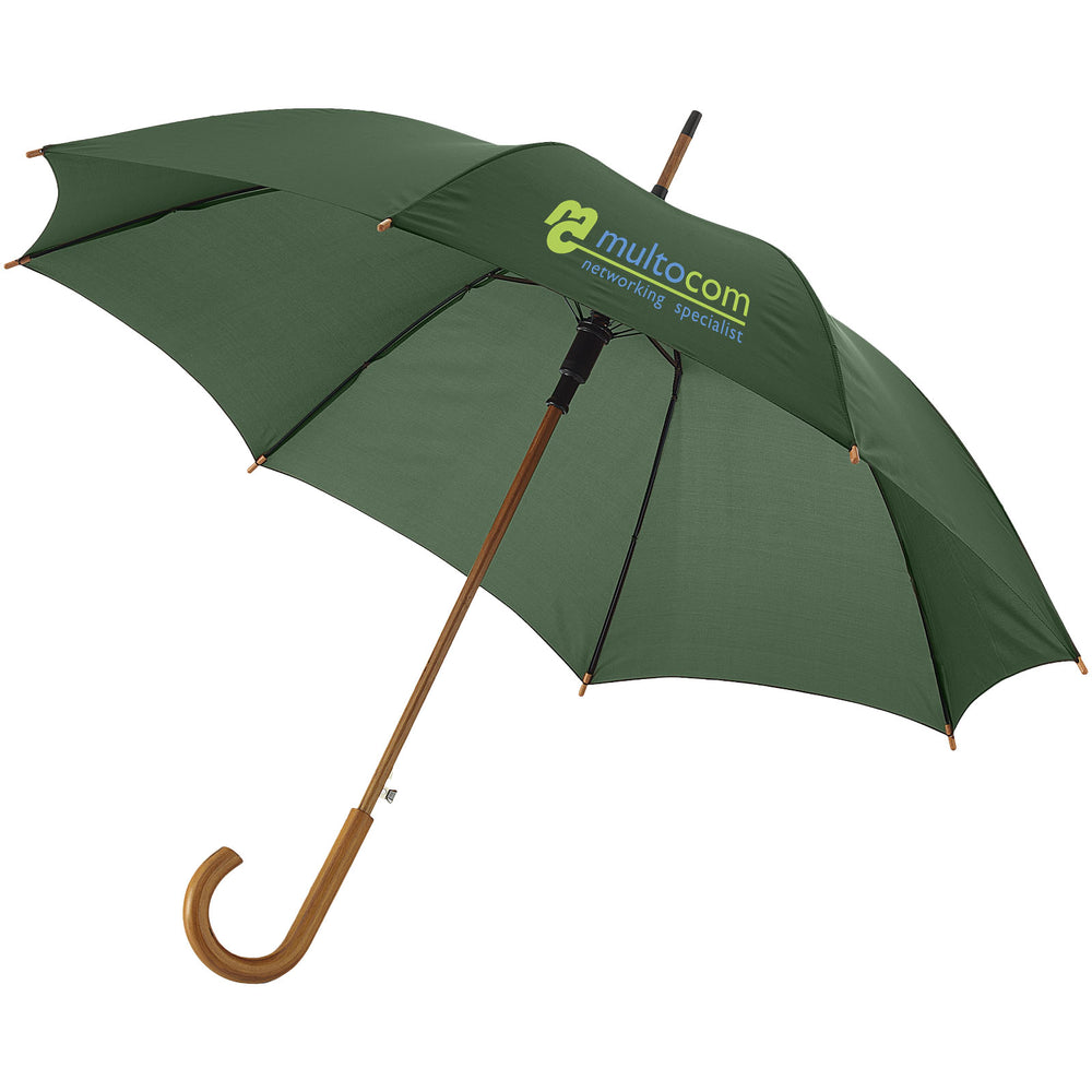 Branded Kyle 23" auto open umbrella wooden shaft and handle