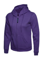 Branded Ladies Classic Full Zip Hooded Sweatshirt
