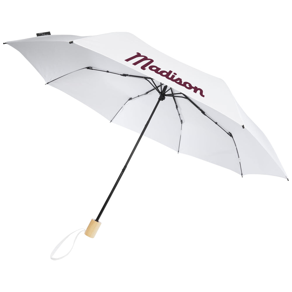 Branded Birgit 21'' foldable windproof recycled PET umbrella