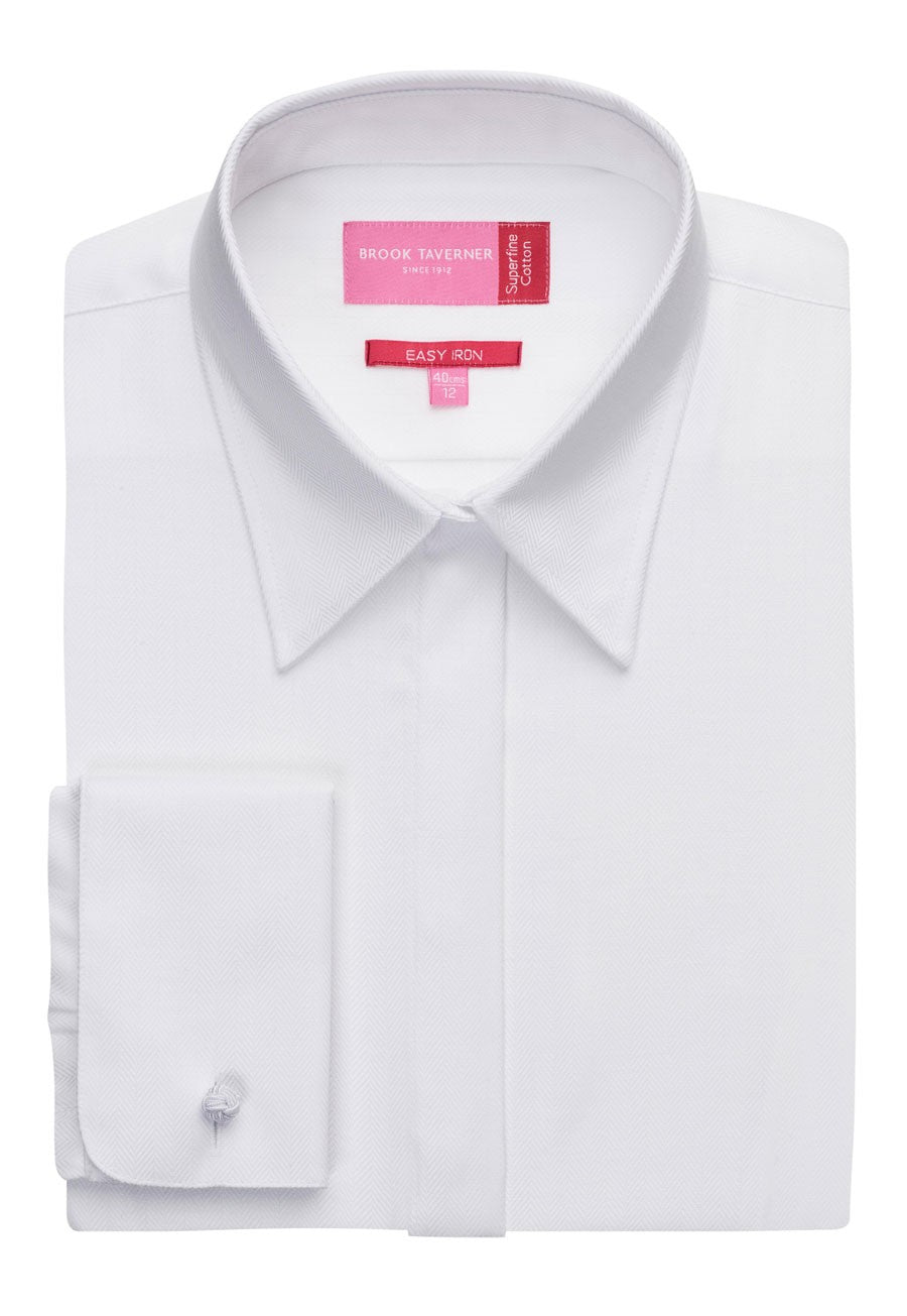 Branded Brook Taverner Villeta Blouse Cotton Herringbone