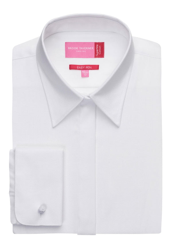 Branded Brook Taverner Villeta Blouse Cotton Herringbone
