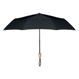 21 inch RPET foldable umbrella Black