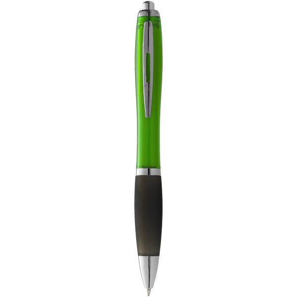 Nash ballpoint pen coloured barrel and black grip in green 