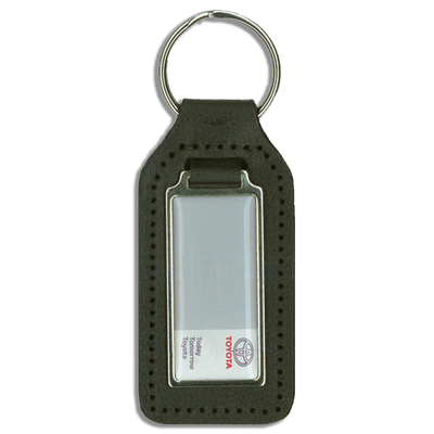 Branded Long Square Shaped Keyfob with Domed Medallion