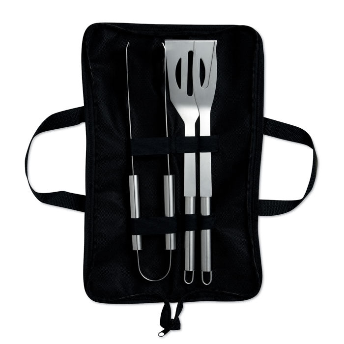 Branded 3 BBQ tools in pouch