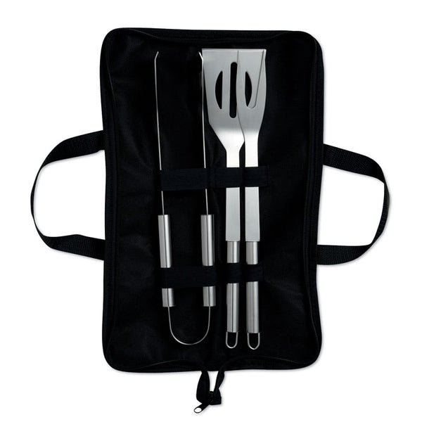 Branded 3 BBQ tools in pouch