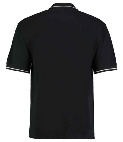 Kustom Kit St Mellion Tipped Cotton Piqué Polo Shirt Black/White