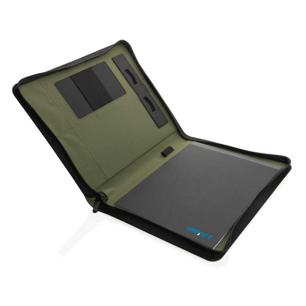 Branded Impact Aware™ deluxe 300D tech portfolio with zipper