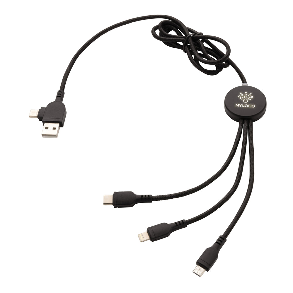 Branded Light up logo 6-in-1 cable