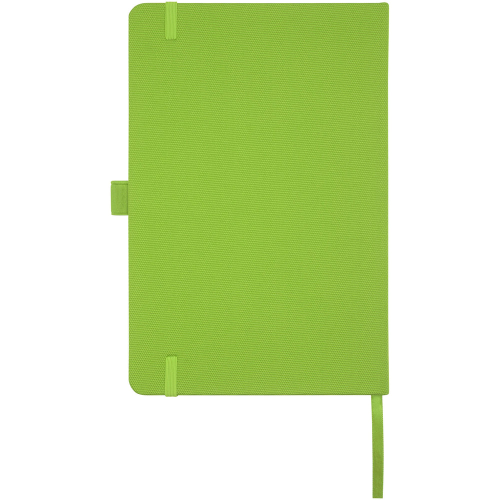 Branded Honua A5 recycled paper notebook with recycled PET cover